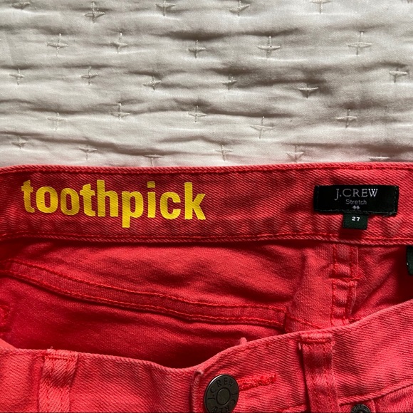 Jcrew toothpick coral jeans - Picture 2 of 3